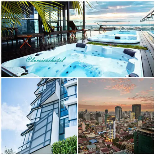 Отель Люмьер в Пномпене приготовил для своих гостей особую программу – джакузи с видом на потрясающую панораму города
