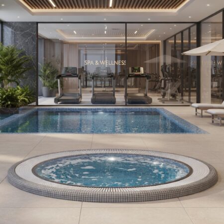 Круглый джакузи из мозаики Спа бассейн Aquavia Spa Oasis 40