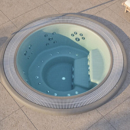 Круглый джакузи из мозаики Спа бассейн Aquavia Spa Oasis 40