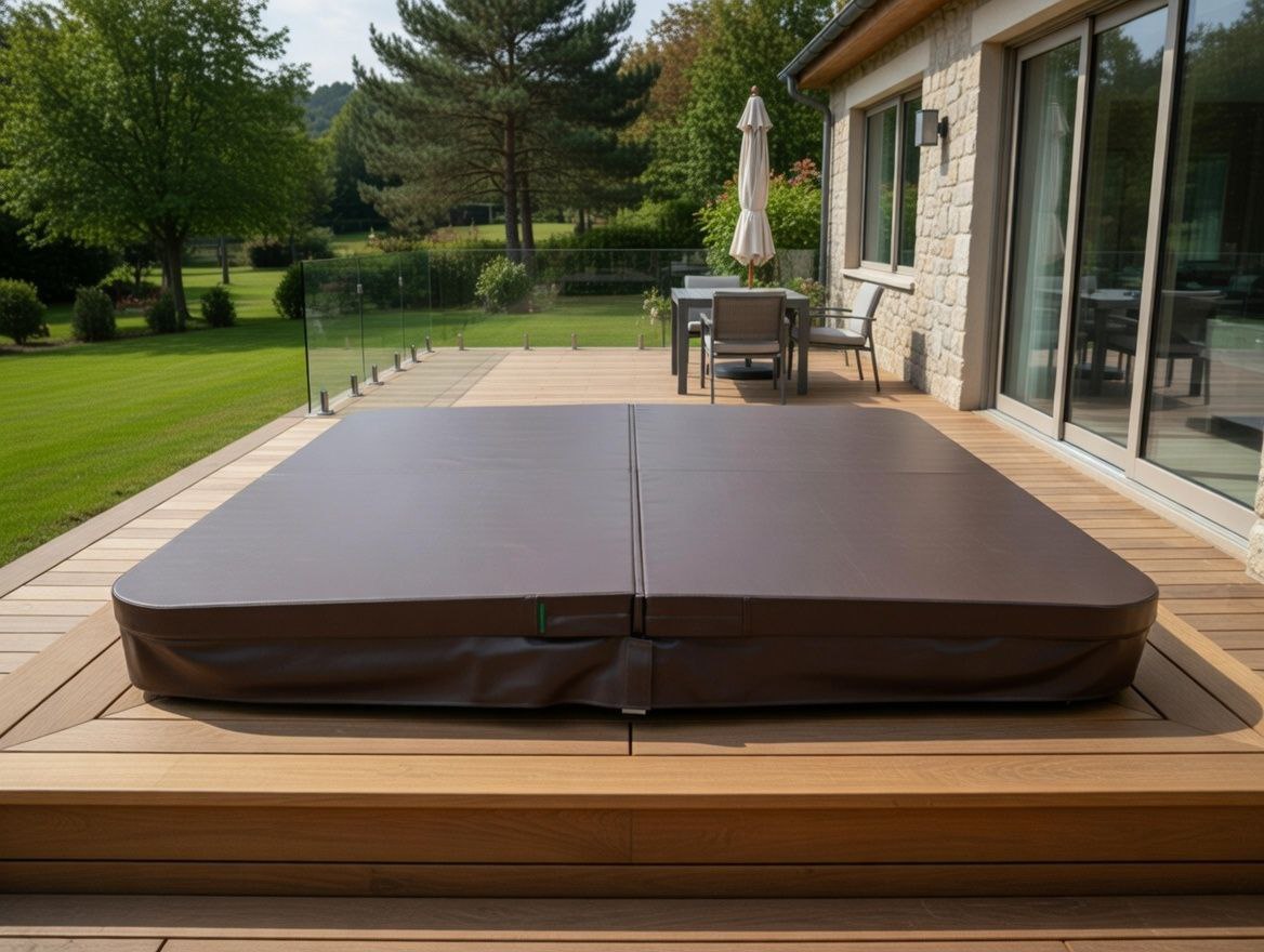 Крышка чехол складная зимняя для уличного спа бассейна