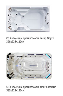 Сравнение плавательных СПА‑бассейнов с противотоком — Antarctic Spas Amur и Bigeer Forte